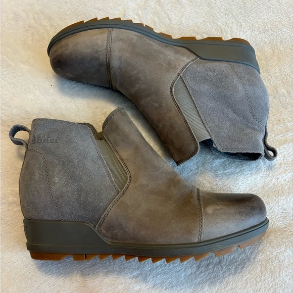 Sorel Evie Pull On Wedge Bootie Gray - Picture 2 of 14